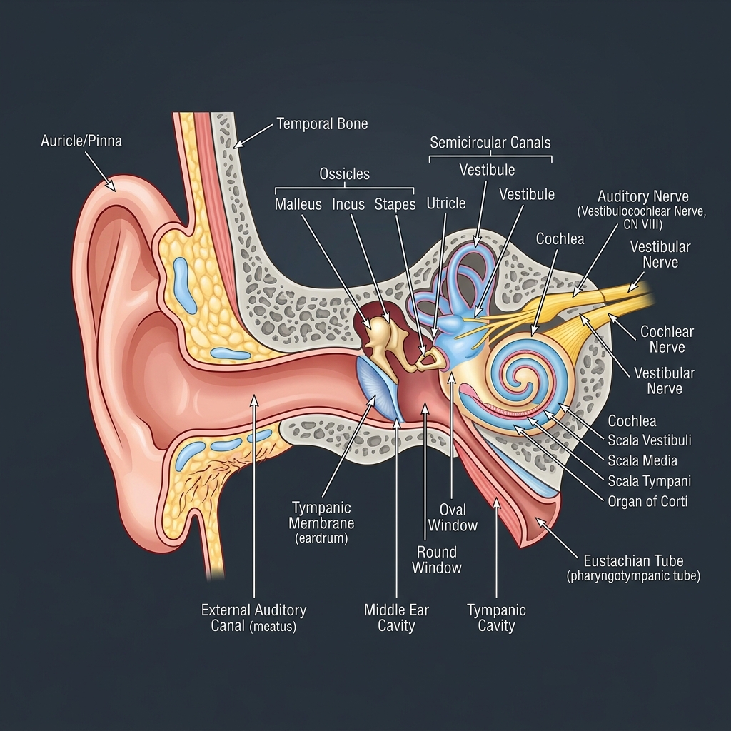 Labeled Ear Anatomy Diagram